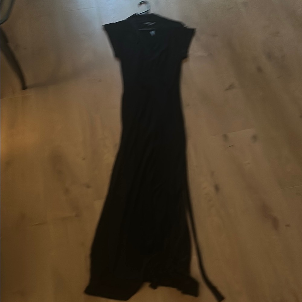 French Connection Black V-Neck Sheath Maxi Dress